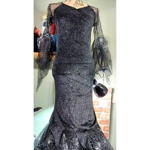 Wishcraft Adult Size 10 Spider Web Witch Costume w/ Matching Witch Hat Sexy